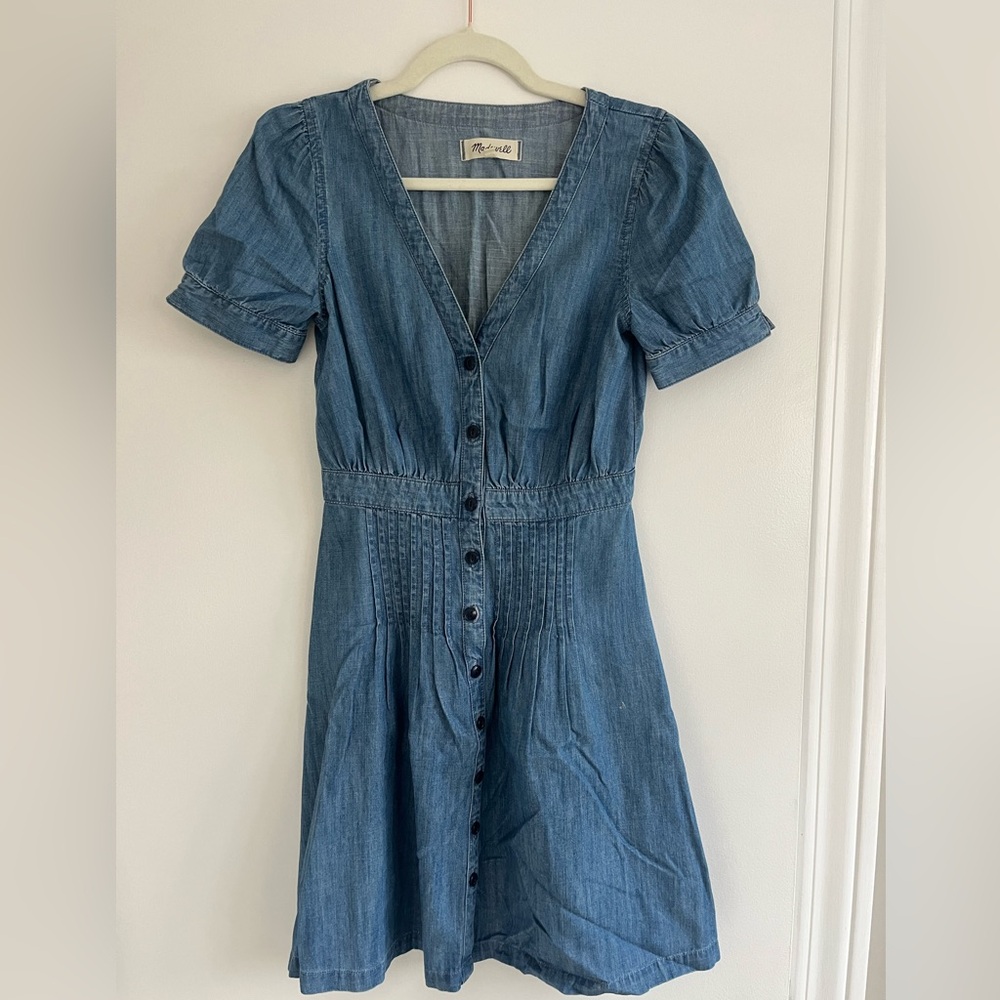 Madewell Denim Button-Front Midi Dress